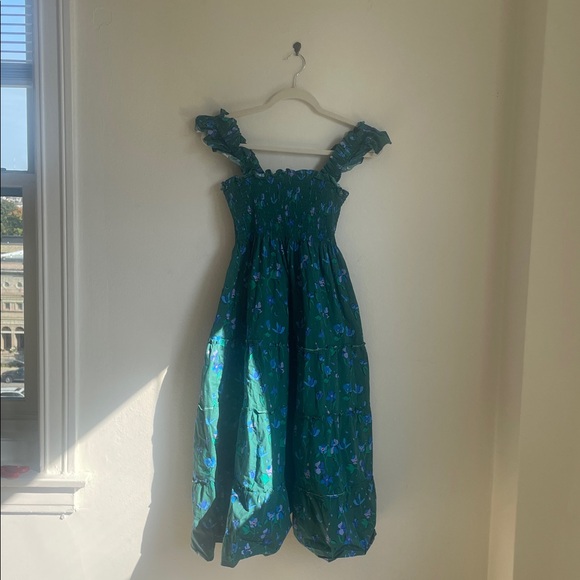 Hill House Ellie Nap Dress Emerald Floral - Picture 2 of 5